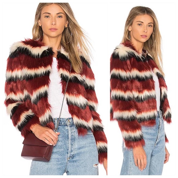 NWT MAJORELLE Luka Faux Fur Coat in Sequoia, Size Small - Picture 12 of 12